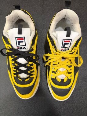 Steeler Nation - Steelers Black & Yellow Fila Disrupters Platform Sneakers M11